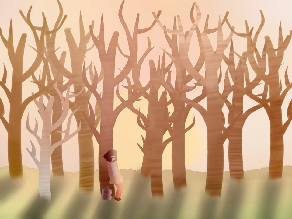 Детский рисунок - В засохшем лесу