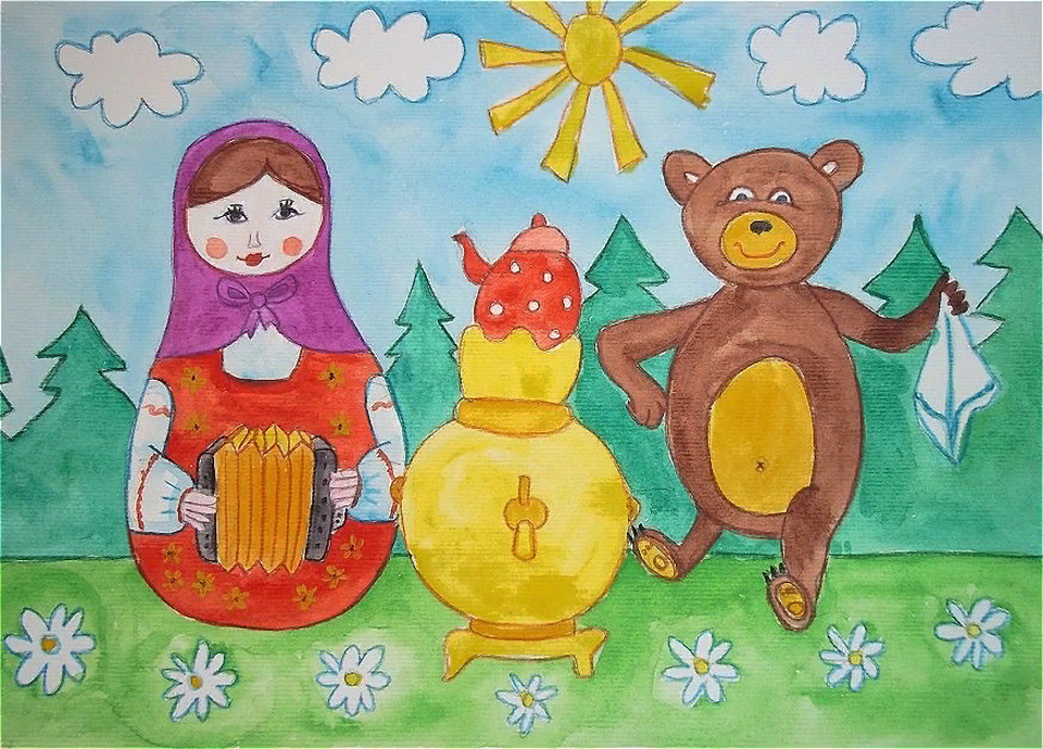 Детский рисунок - Россия веселится