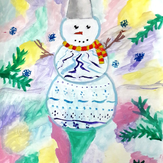 Рисунок "Весёлый снеговик" на конкурс "Конкурс творческого рисунка “Свободная тема-2020”"