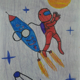 Рисунок "Дотянуться до Сатурна" на конкурс "Конкурс детского рисунка “Таинственный космос - 2018”"