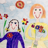 Рисунок "Прогулка с мамой" на конкурс "Конкурс творческого рисунка “Моя Семья - 2019”"