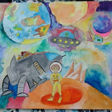 Рисунок "Исследование космоса" на конкурс "Конкурс детского рисунка “Таинственный космос - 2018”"