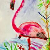 Рисунок "Розовый фламинго" на конкурс "Конкурс творческого рисунка “Свободная тема-2022”"