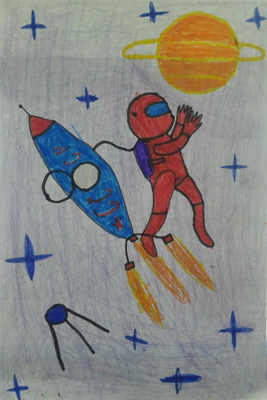 Детский рисунок - Дотянуться до Сатурна