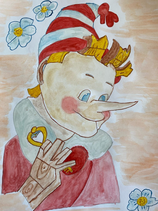 Детский рисунок - Портрет сказочного героя