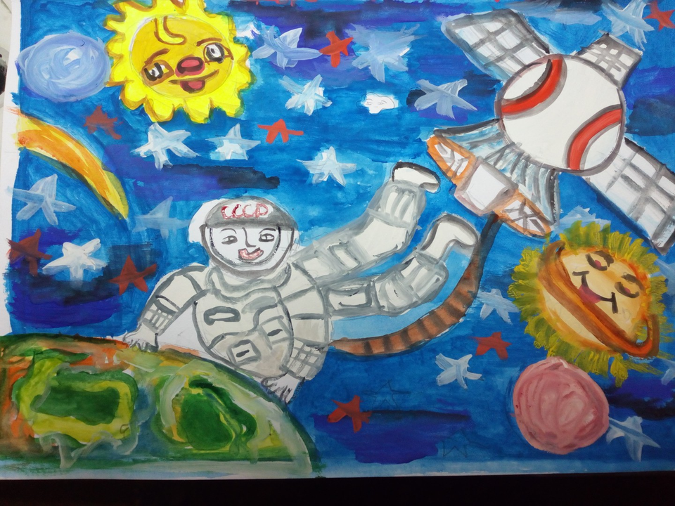 Детский рисунок - Таинственный космос
