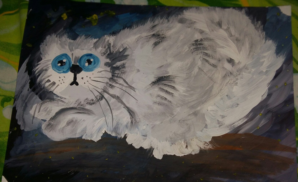 Детский рисунок - Ночной котик