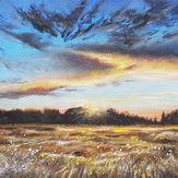 Рисунок "Закат на пшеничном поле"