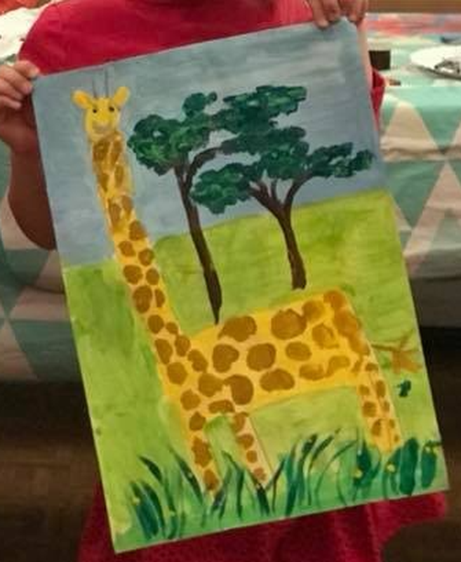 Детский рисунок - Жираф во сне моей мамы