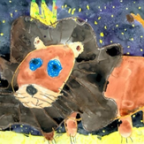 Рисунок "Лев смотрит на звезды" на конкурс "Конкурс детского рисунка "Любимое животное - 2018""