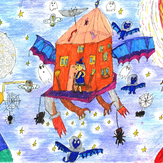 Рисунок "Мобильный дом" на конкурс "Конкурс детского рисунка по 6-й серии сериала Рисовашки "На Луну""