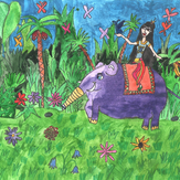 Рисунок "Принцесса и Верный Слоник" на конкурс "Второй конкурс детского рисунка по 2-й серии «Верный Слоник»"