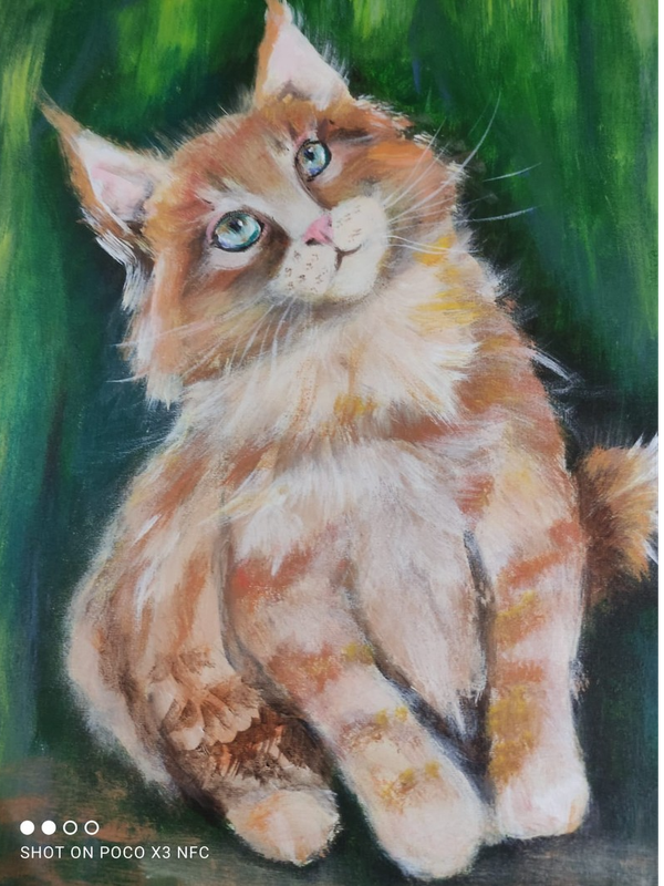 Детский рисунок - кот Васька