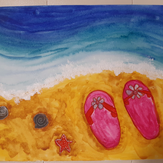 Рисунок "Отдых на берегу моря" на конкурс "Конкурс творческого рисунка “Свободная тема-2022”"