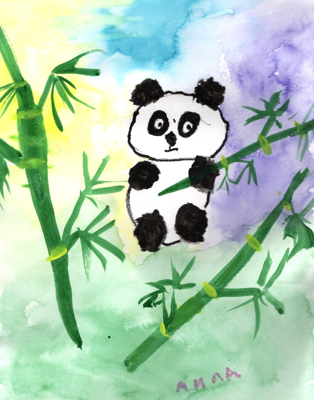 Детский рисунок - Бамбуковая панда