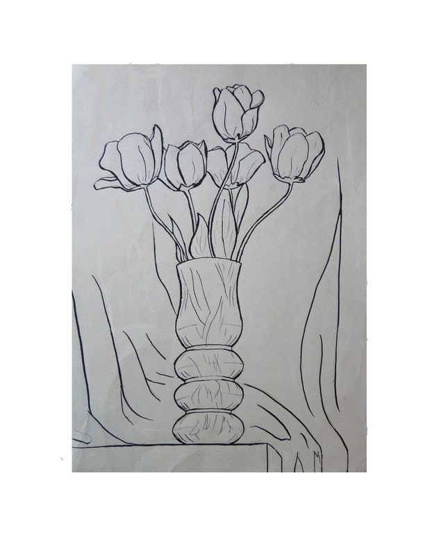 Рисунок - Букет тюльпанов
