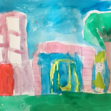 Рисунок "Мой любимый двор" на конкурс "Конкурс детского рисунка “Города - 2018” вместе с Erich Krause"