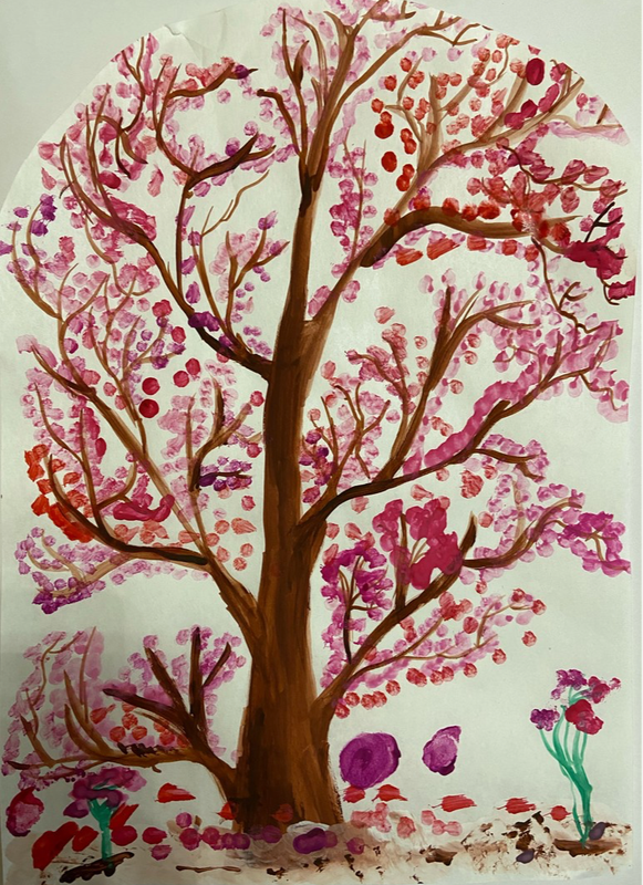 Детский рисунок - Дерево весны