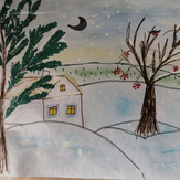 Рисунок "Зимний вечер" на конкурс "Конкурс “Новогодняя Магия - 2020”"