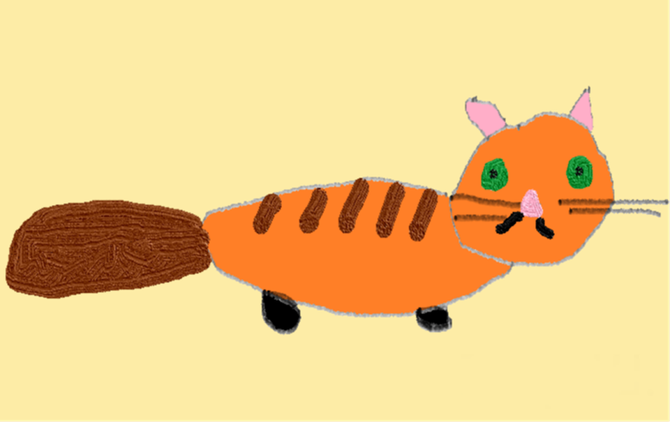 Детский рисунок - Котик