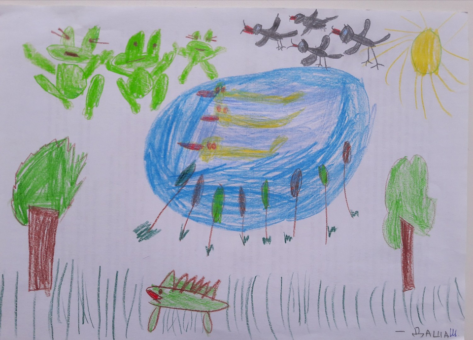 Детский рисунок - Лягушка