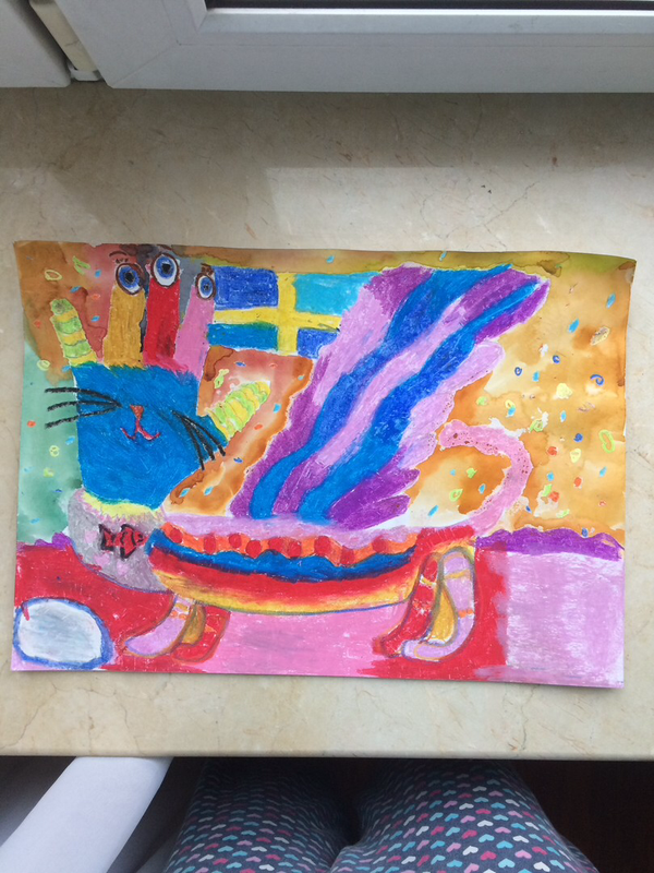 Детский рисунок - Пальцекрылый зверокот