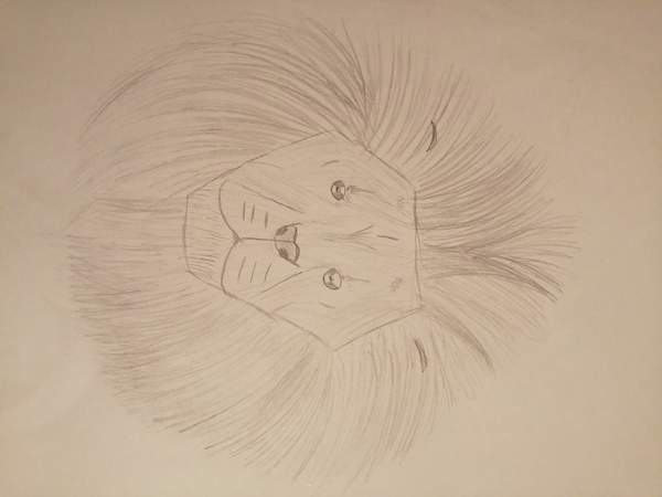 Детский рисунок - лев