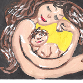 Рисунок "Мама с ребенком" на конкурс "Второй конкурс детского рисунка по 3-й серии "Волшебные Сны""