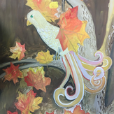 Рисунок "Не слыхать кукушки в роще  И скворечник опустел  Прилетела птица- осень  А журавлик улетел"