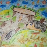 Рисунок "Осенний лес" на конкурс "Конкурс детского рисунка “Сказочная осень - 2018”"