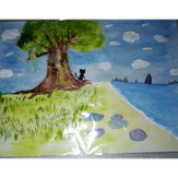 Рисунок "У Лукоморья дуб зелёный" на конкурс "Конкурс творческого рисунка “Свободная тема-2021”"