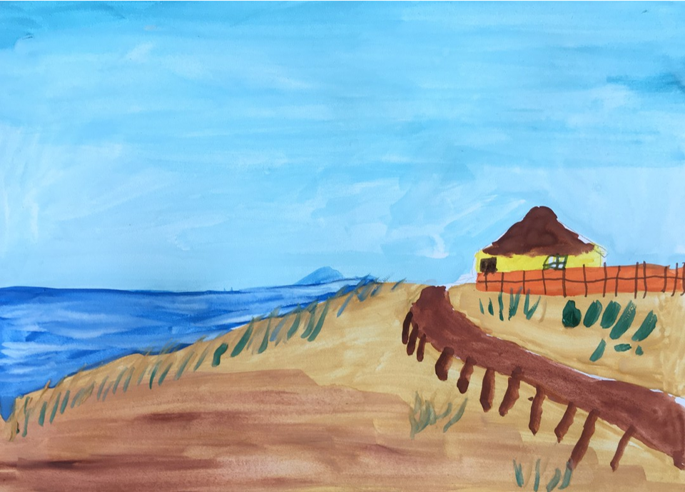 Детский рисунок - Пляж на Куршской косе