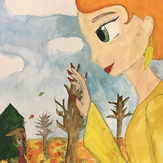 Рисунок "Колдовская осень" на конкурс "Конкурс детского рисунка “Сказочная осень - 2018”"