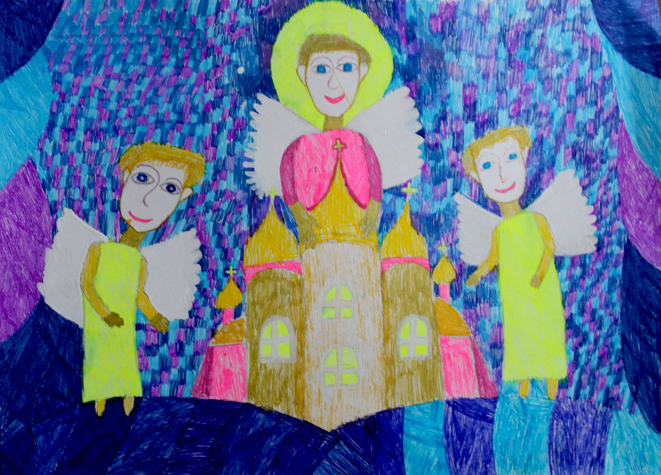 Детский рисунок - Ангелы-Хранители