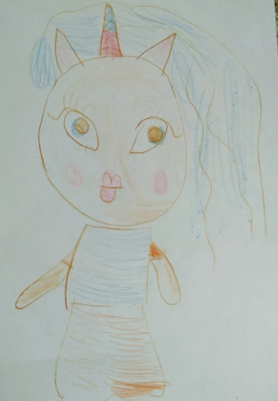 Детский рисунок - Единорожка