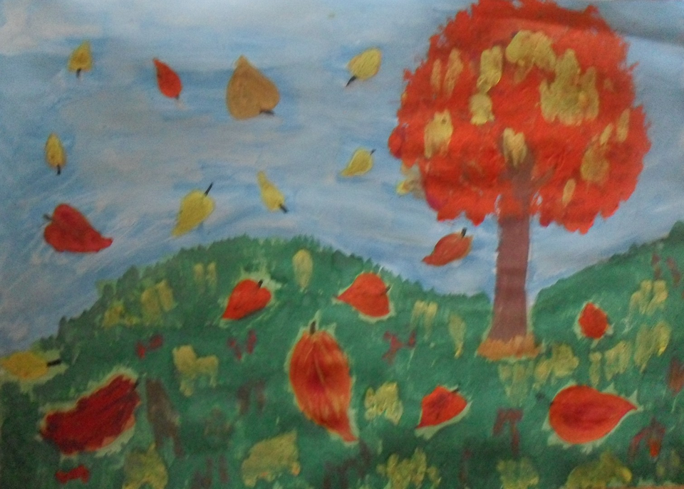 Детский рисунок - Золотой листопад