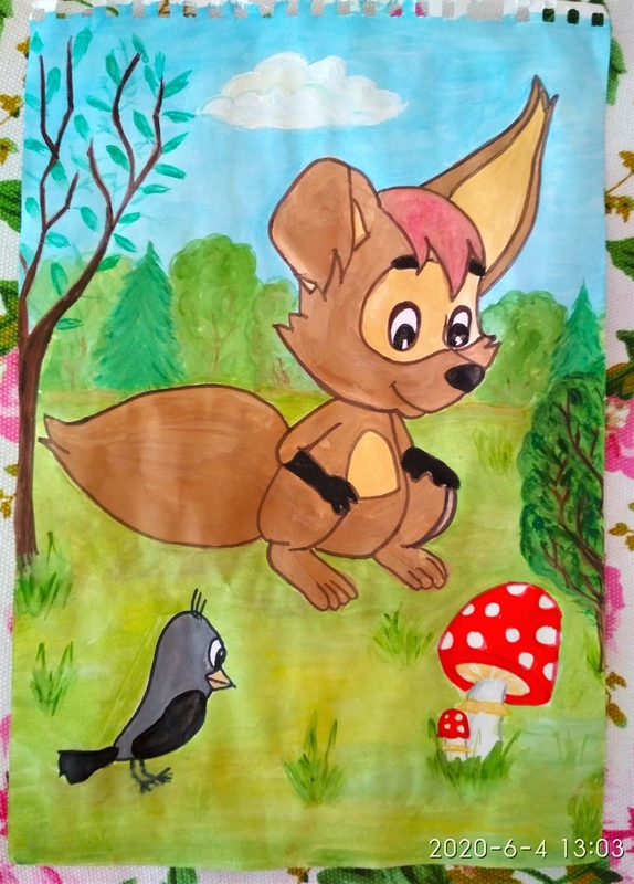 Детский рисунок - Тама-Тама в лесу