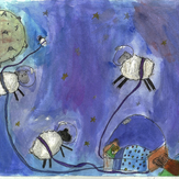Рисунок "Лунные сны" на конкурс "Конкурс детского рисунка по 6-й серии сериала Рисовашки "На Луну""
