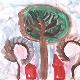 Рисунок "необычные деревья на луне" на конкурс "Конкурс детского рисунка по 6-й серии сериала Рисовашки "На Луну""