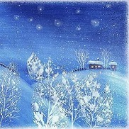 Рисуем поэтапно зимнюю волшебную ночь