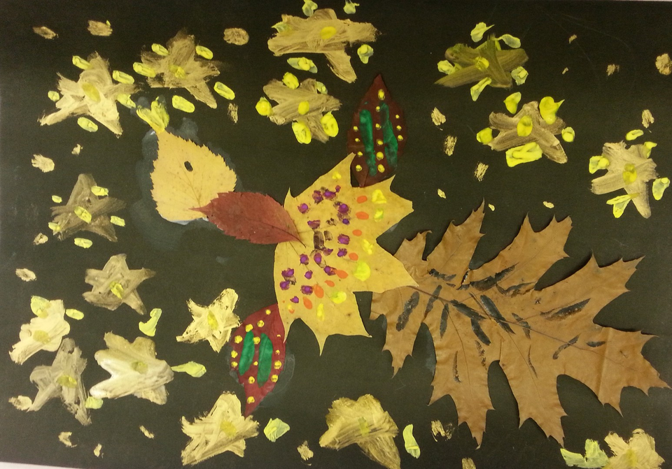 Детский рисунок - Птица-Осень