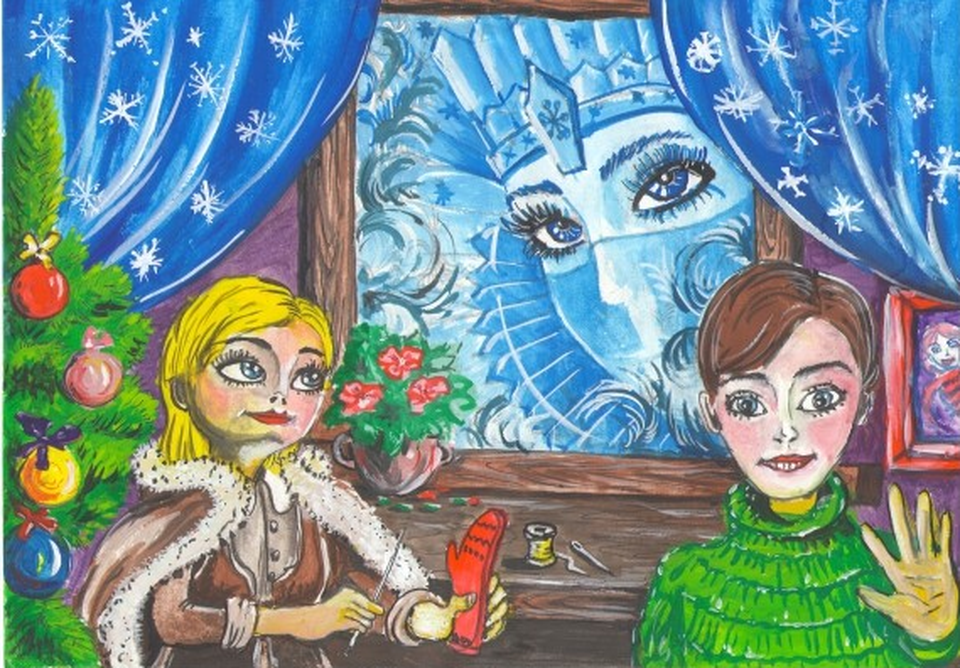 Детский рисунок - Зимушка - Зима