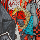 Рисунок "Жираф - джаз" на конкурс "Конкурс творческого рисунка “Свободная тема-2022”"