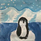 Рисунок "Новогодний пингвин" на конкурс "Конкурс детского рисунка “Новогодняя Открытка-2019”"