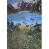 Рисунок "Горное озеро" на конкурс "Конкурс творческого рисунка “Свободная тема-2019”"