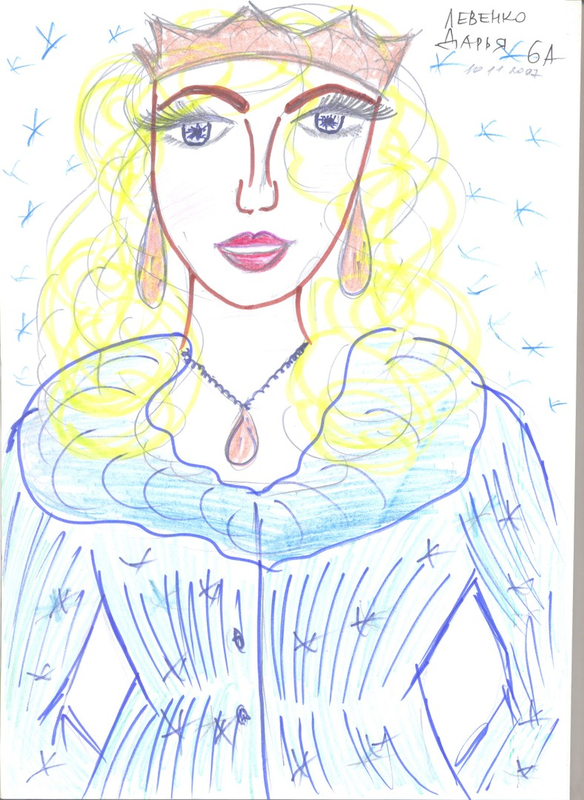 Детский рисунок - королева зимы