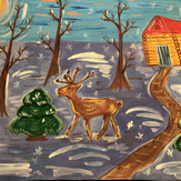 Рисунок "Зимний пейзаж" на конкурс "Конкурс творческого рисунка “Свободная тема-2019”"