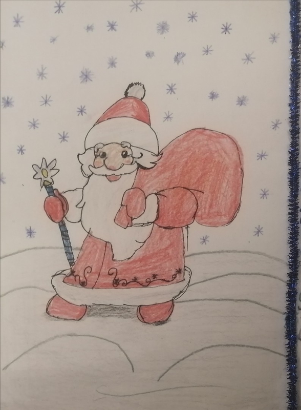 Детский рисунок - Дед Мороз 2
