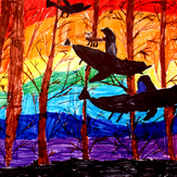 Рисунок "Полёт на закате" на конкурс "Конкурс творческого рисунка “Свободная тема-2019”"