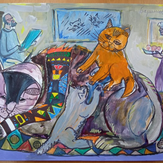 Рисунок "Коты" на конкурс "Конкурс творческого рисунка “Свободная тема-2021”"